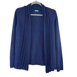 JMclaughlin Crochet Open Front Frannie Cardigan in Blue